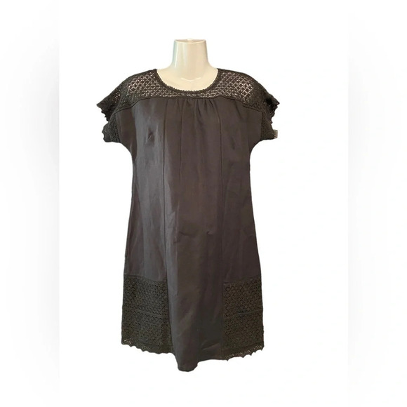 Anthropologie Girls From Savoy Linen Blend Black Dress - Picture 1 of 11